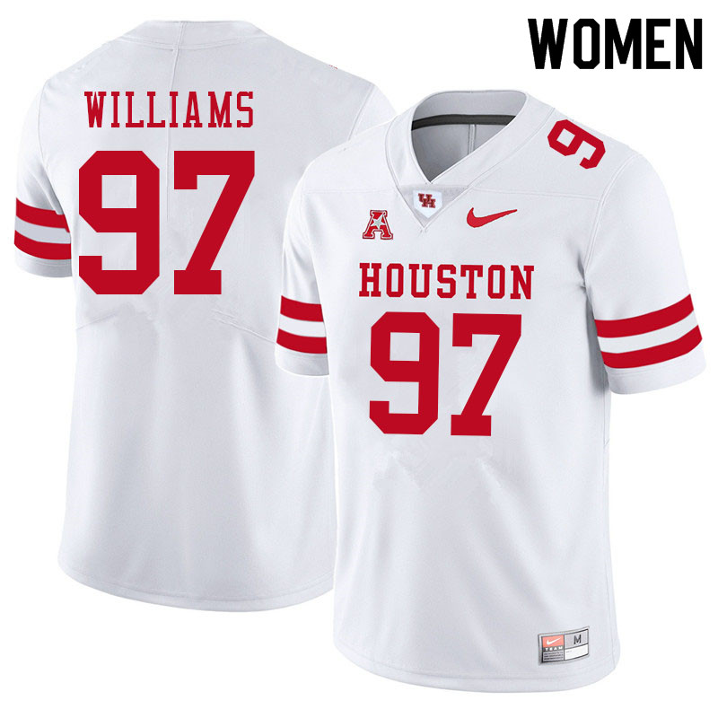 Women #97 Tre Williams Houston Cougars College Football Jerseys Sale-White